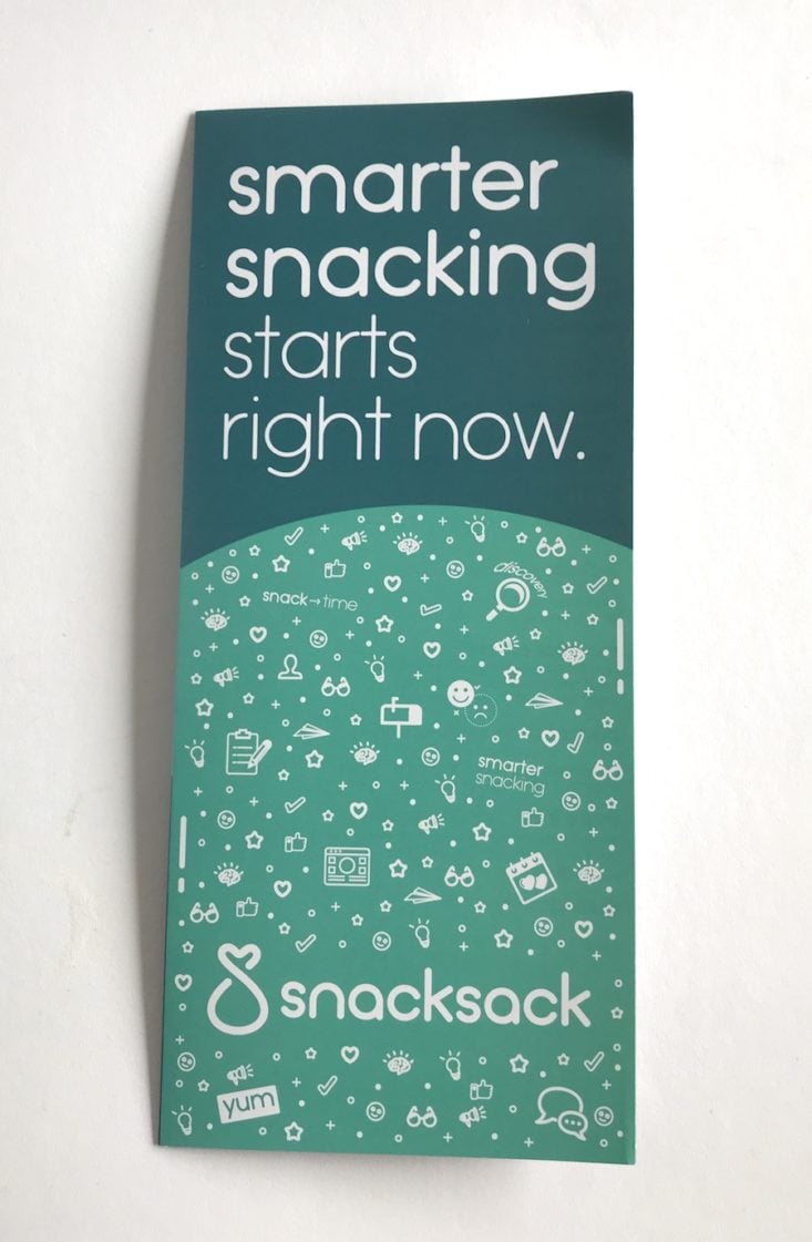 SnackSack October 2018 - Info Card Front 1