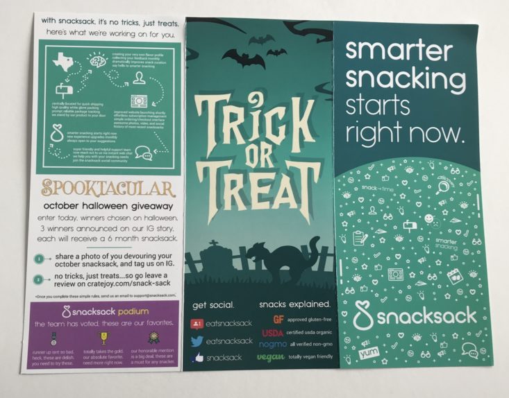 SnackSack October 2018 - Info Card Front 3