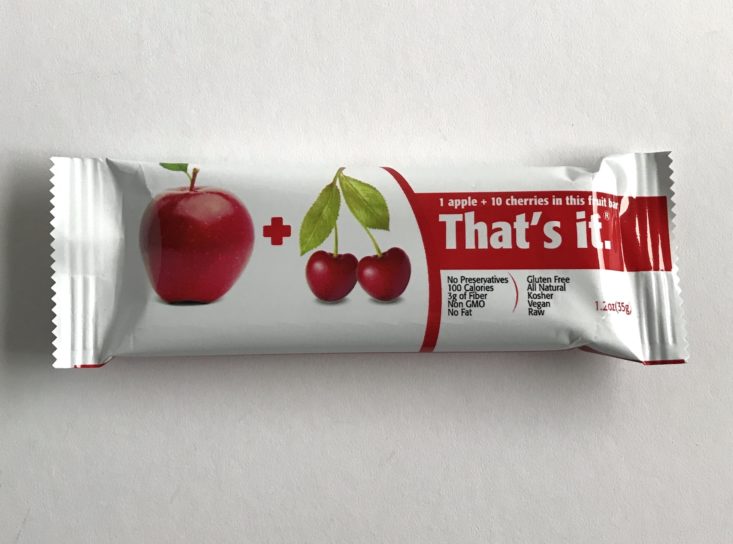 SnackSack October 2018 - That’s It. Apple + Cherries Fruit Bar Front