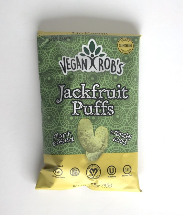 SnackSack October 2018 - Vegan Rob’s Jackfruit Puffs Front
