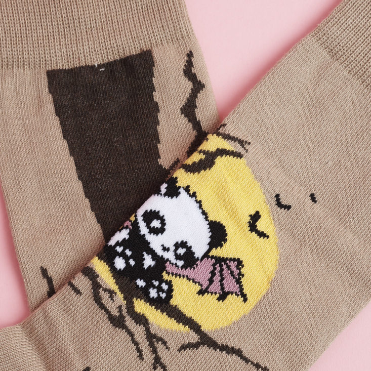 detail of panda bat socks