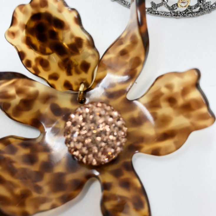 Switch Designer Jewelry Rental October 2018 -Lele Sadoughi Crystal Lily Earrings - Leopard 2 Front