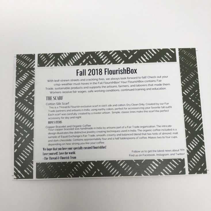 Thread and Flourish Box - September 2018 - Info Sheet Back