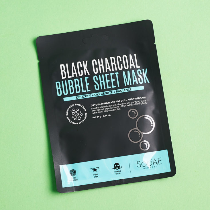 Walmart Beauty Box October 2018 - Black Charcoal Bubble Sheet Mask Front