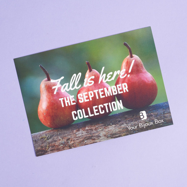 your bijoux box fall collection card