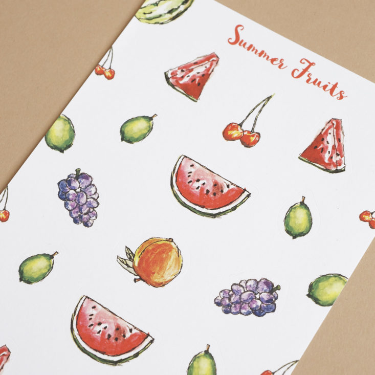 detail of Summer Fruits Stickers