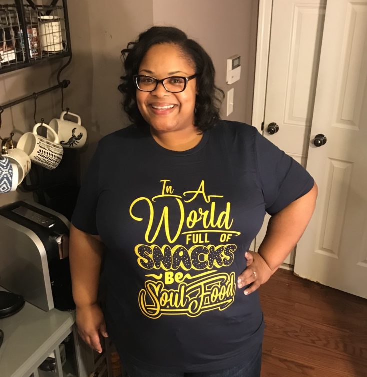 Brown Sugar Box November 2018 - Soul Food T- Shirt Wearing Front