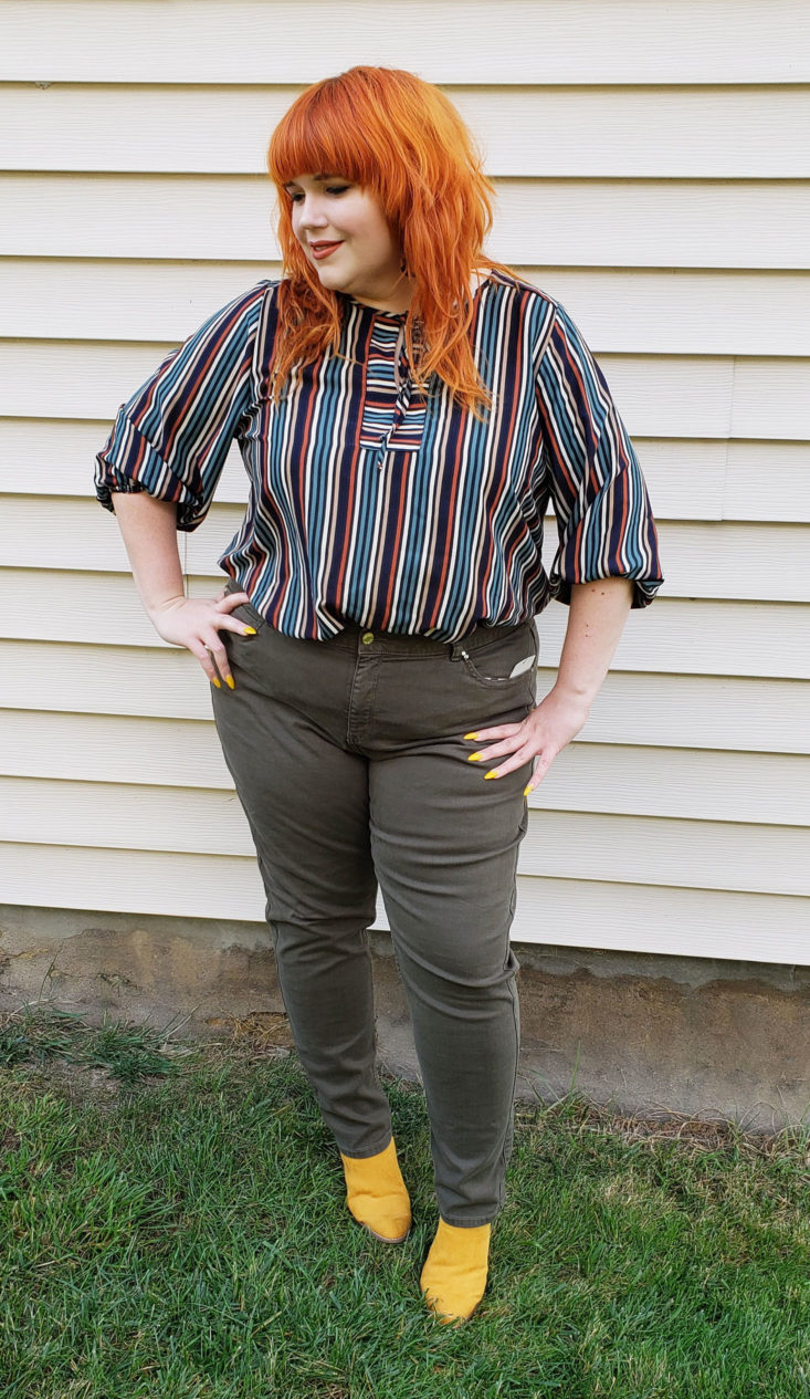 Dia & Co Subscription Box Review—October 2018 - Sleeve Peasant Blouse 1 Front