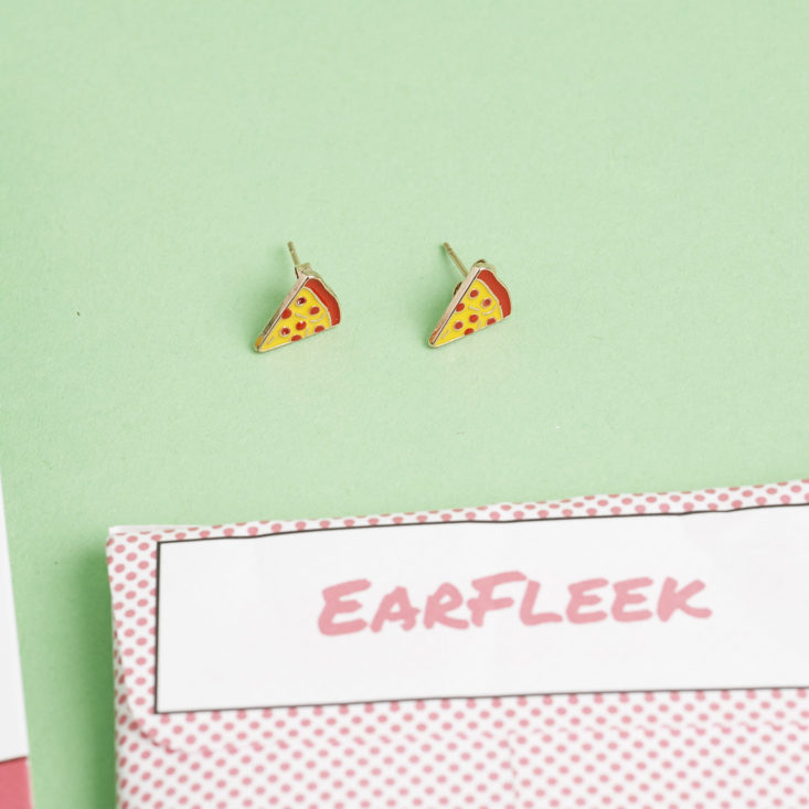 EarFleek Silly and Fun pizza stud earrings