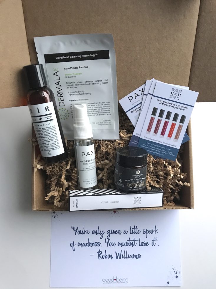 Goodbeing Box Subscription Review November 2018 - All Products Top