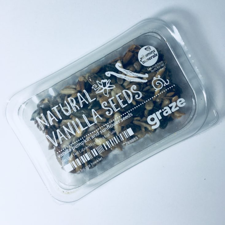 Graze Variety Box November 2018 Review - Natural Vanilla Seeds Packet Top