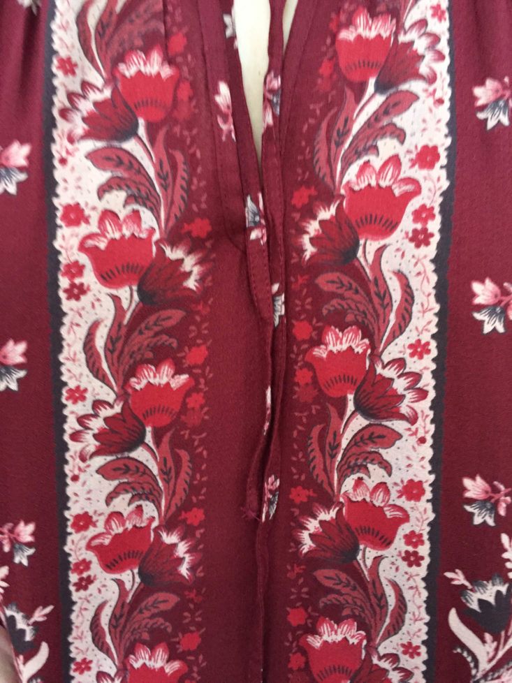 Gwynnie Bee Subscription Review November 2018 - LUCKY BRAND - Floral Border Printed Red Dress Closer