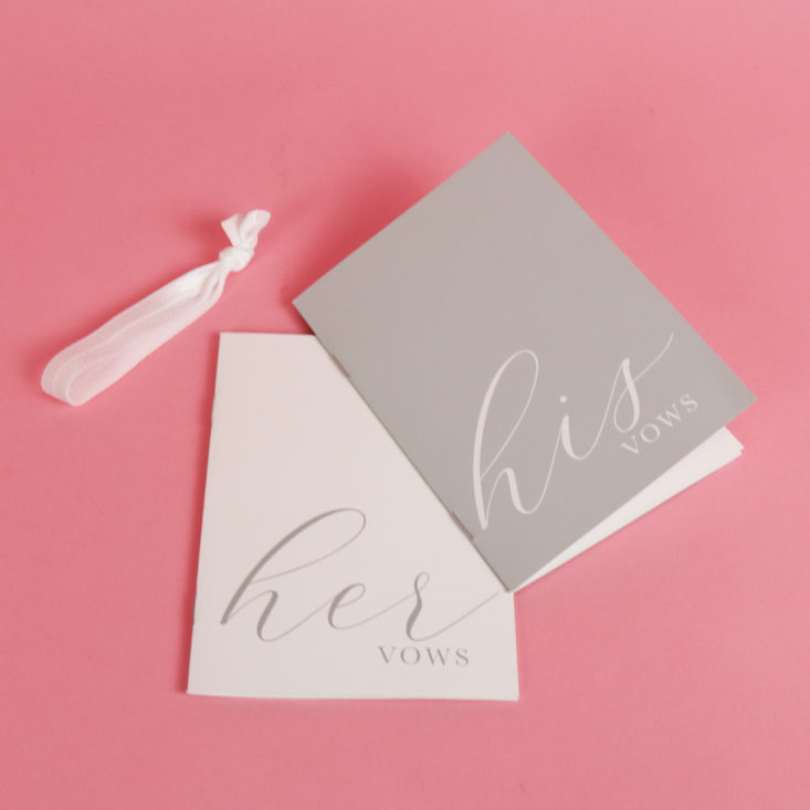 vow cards his & hers plus hairband