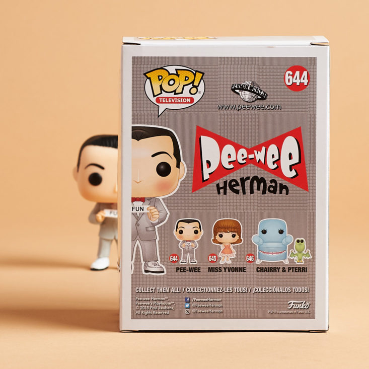 Pop In A Box November 2018 - Pee-Wee Herman Box Back