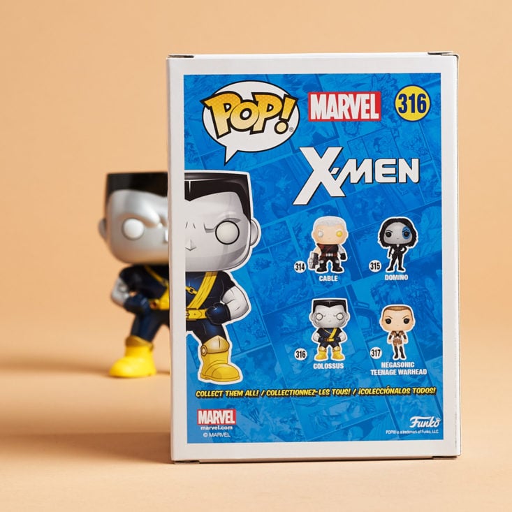 Pop In A Box November 2018 - X-Men Colossus Box Back