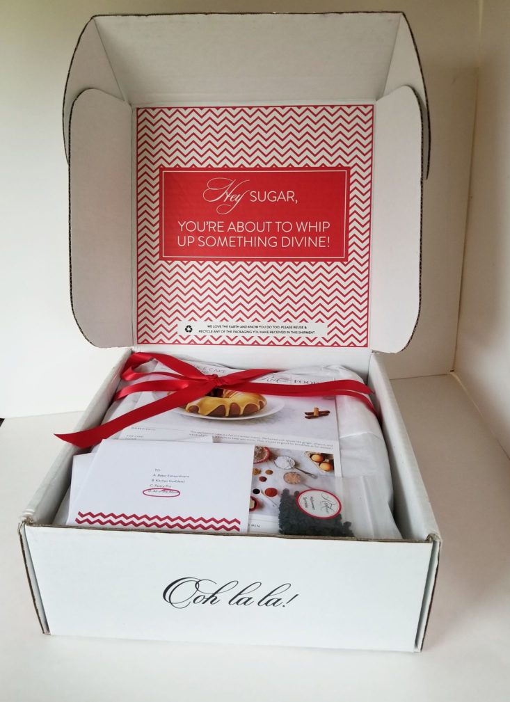 Red Velvet NYC Baking Kit Subscription inside box
