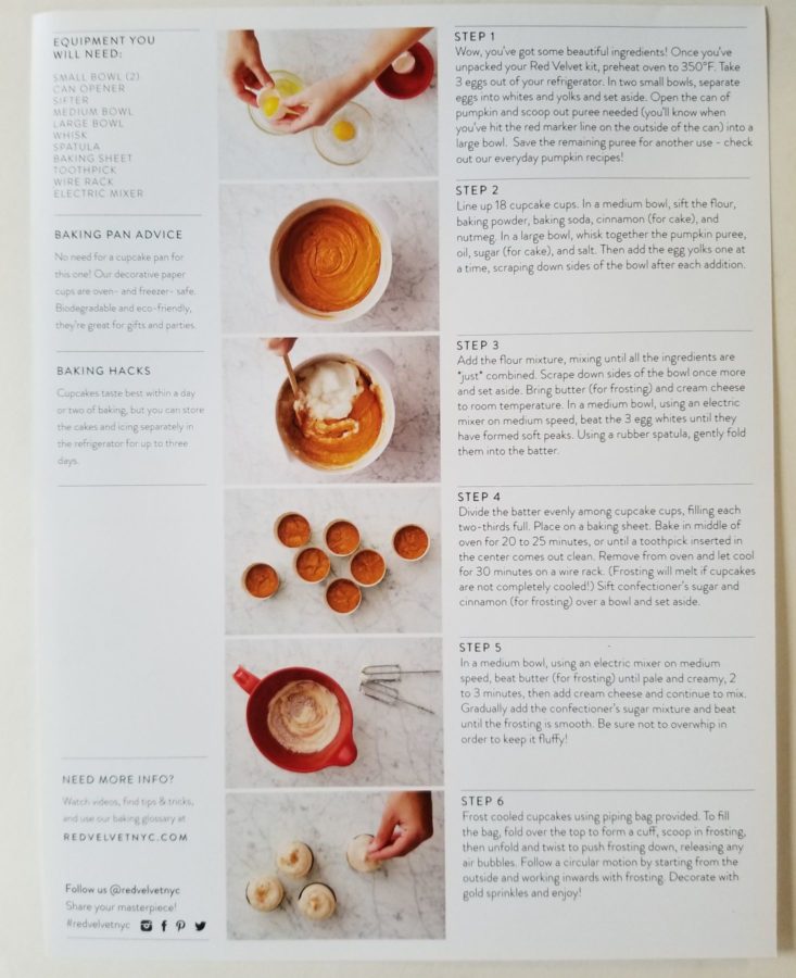 Red Velvet NYC Baking Kit Subscription cupcakes recipe2