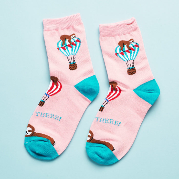 Say It With A Sock Girls October 2018 Sloth Socks Flipped Over