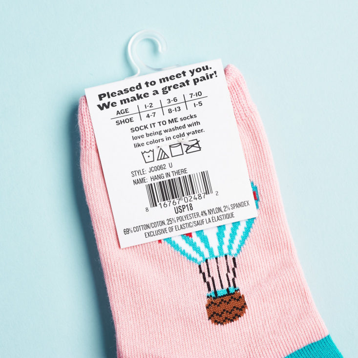 Say It With A Sock Girls October 2018 Sloth Socks info