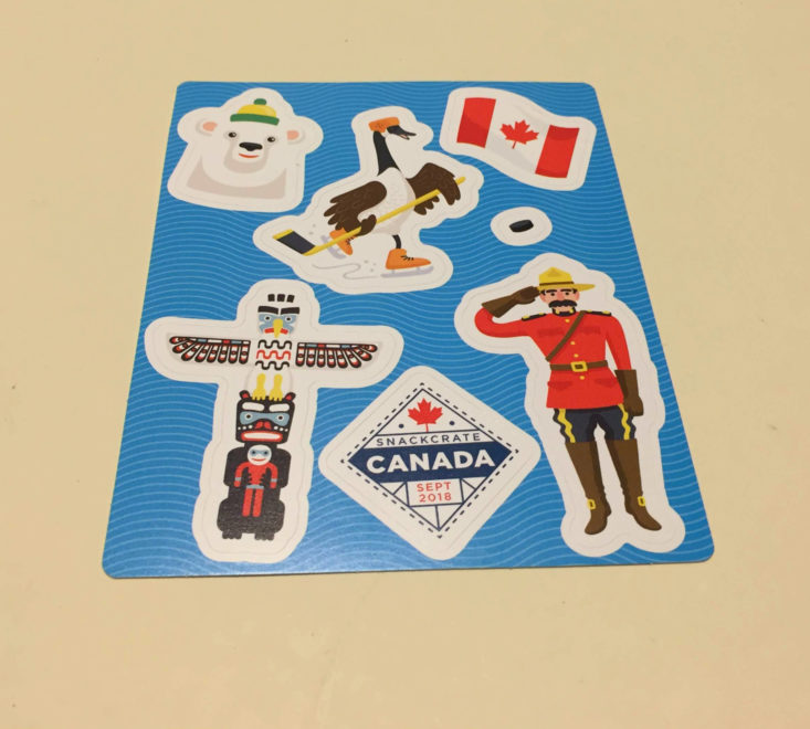 Snack Crate Canada September 2018 - Stickers