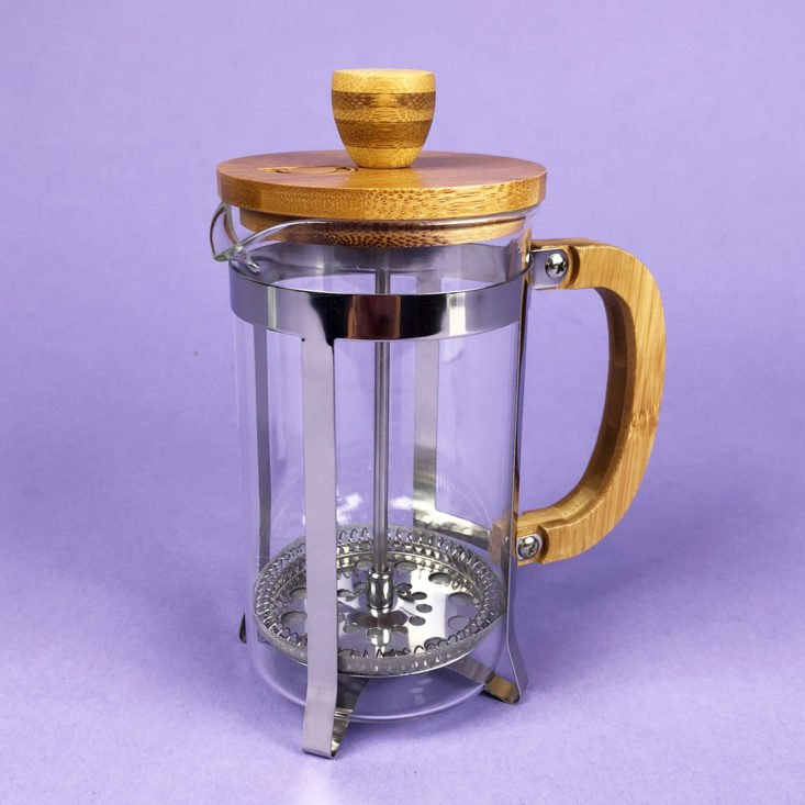wood and glass french press