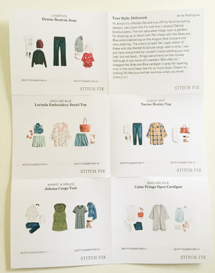 Stitch Fix Plus November 2018 - Booklet 1