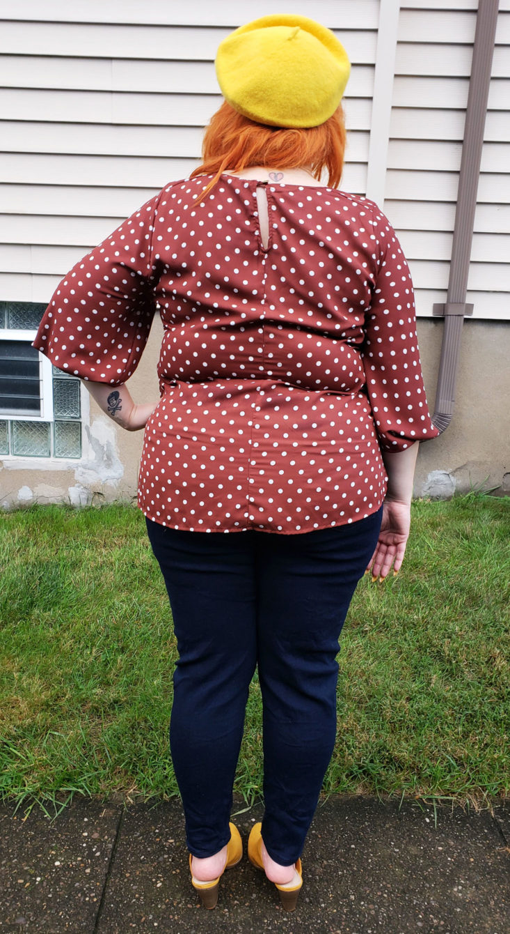 Stitch Fix Plus Size Clothing Box October 2018 Review - Oleksandra Crew Neck Blouse by West Kei Wear Back