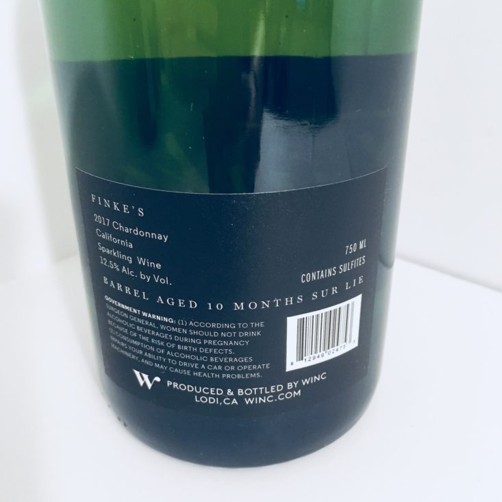 Winc Wine Of The Month Review November 2018 - Finke’s Label Back