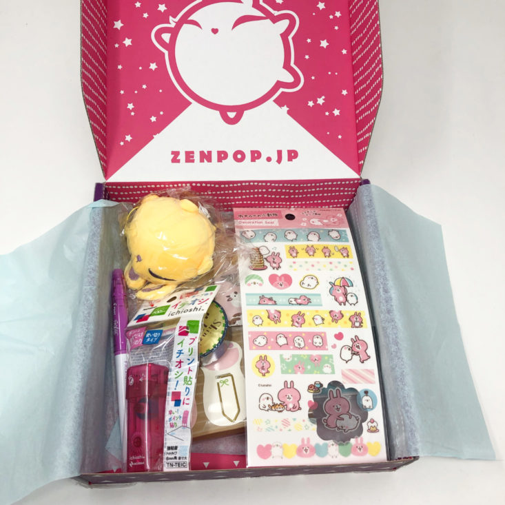 ZenPop Japanese Stationery Pack Review October 2018 - Box Open With All Products 1 Top