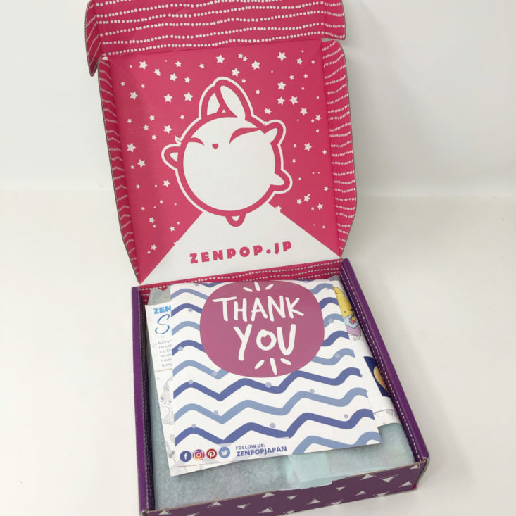 ZenPop Japanese Stationery Pack Review October 2018 - Box Open With CardTop