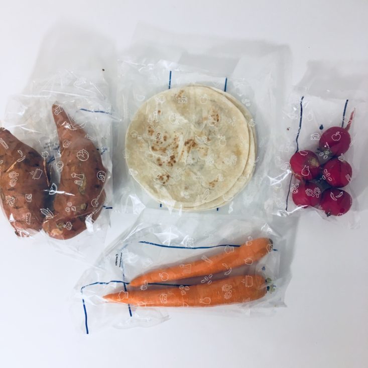 Blue Apron Subscription Box December 2018 - Quesadilla Ingredients 1 Top