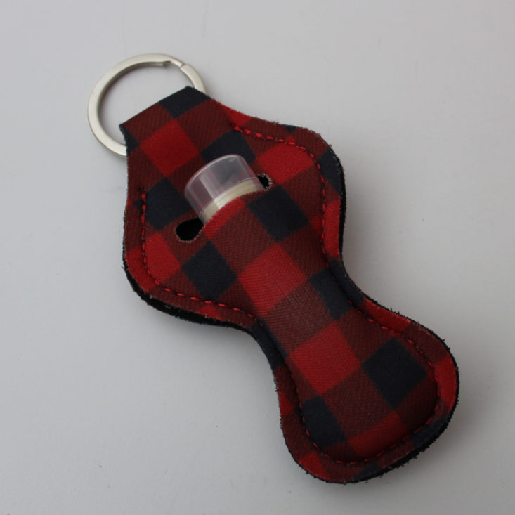 Box of Happies November 2018 Review - Red Plaid Lip Balm Holder Keychain 2 Top