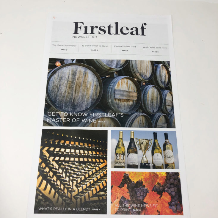 Firstleaf Wine December 2018 - Firstleaf Newsletter Open Front