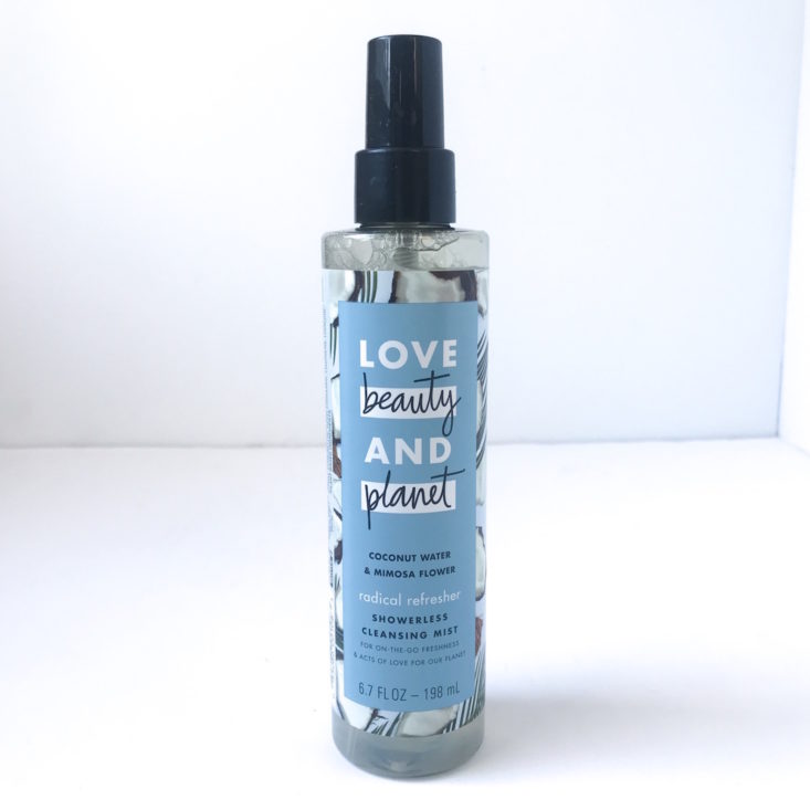 Influenster Love Beauty and Planet Showerless Cleansing Mist Front