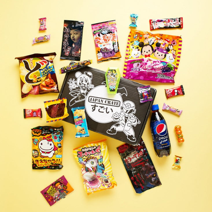 Japan Crate October 2018 all the snacks