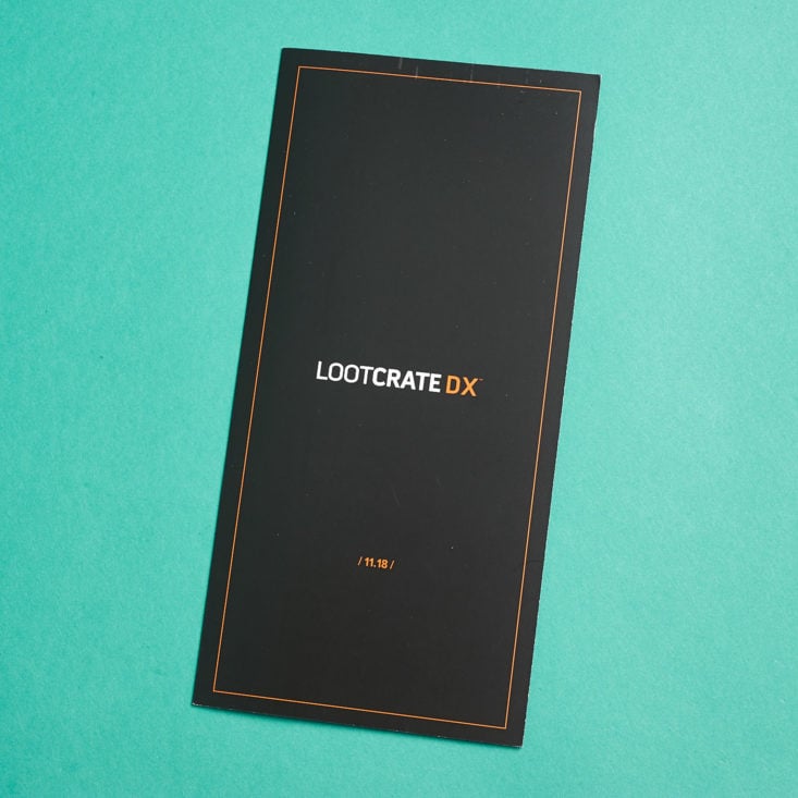 Lootcrate DX Laboratory November 2018 - Information Card Top