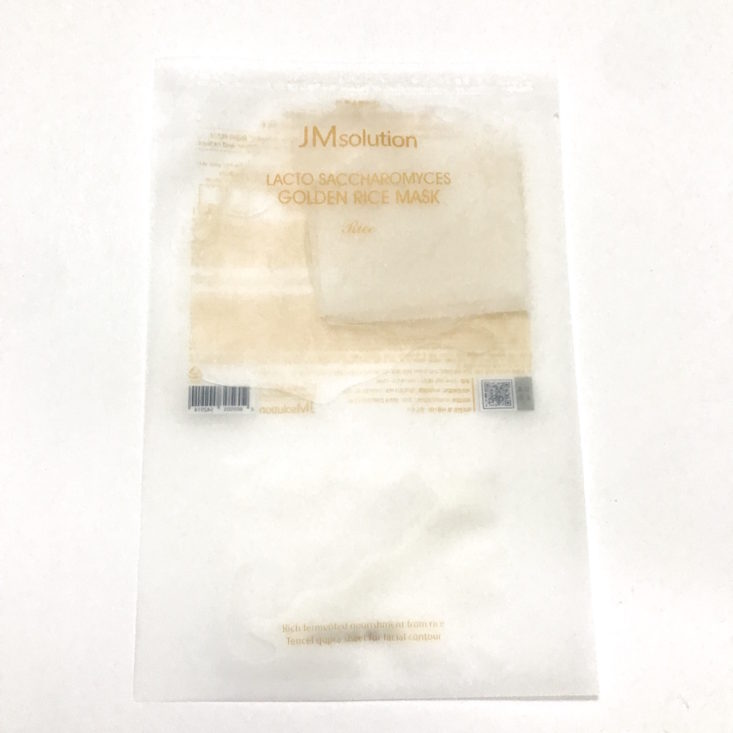PinkSeoul Mask Box October 2018 - JM Solution Lacto Saccharomyces Golden Rice Mask Front