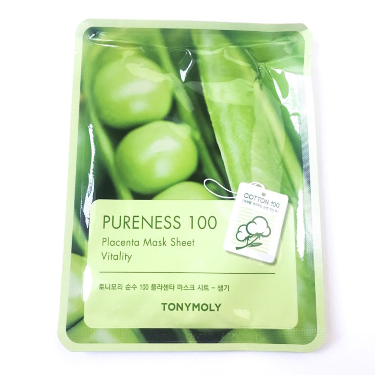 Sooni Mini Pouch November 2018 Review - Tony Moly Pureness 100 Placenta Sheet Mask Top