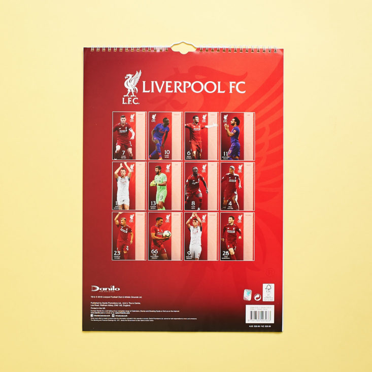 The Anfield Box 10 November 2018 - Wall Calendar 4 Front