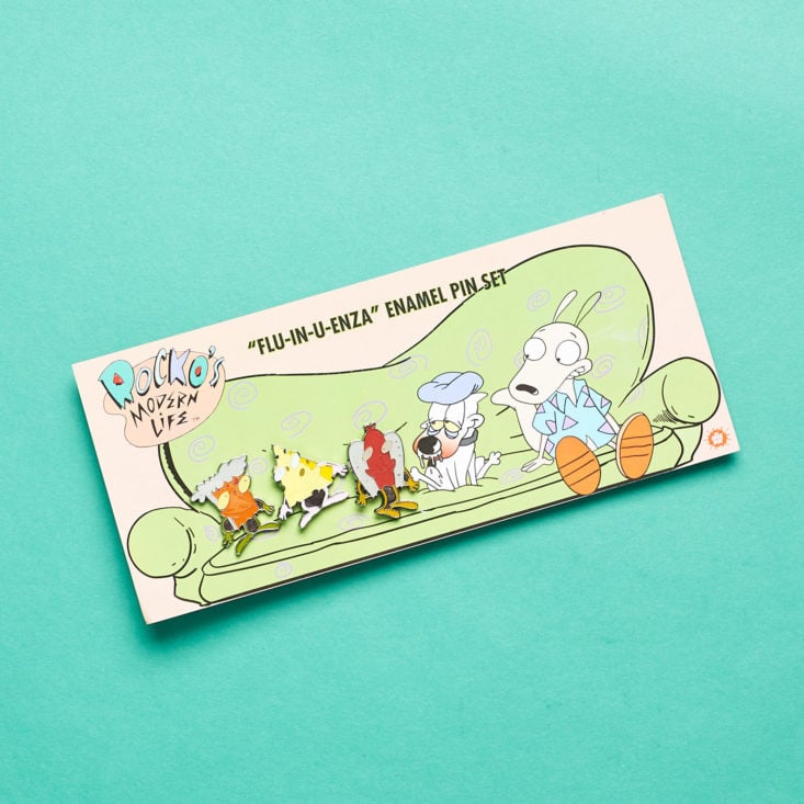 The Nick Box by Culturefly December 2018 - Rocko's Modern Life Enchanted Up-Chucks Pin Set On Card Top