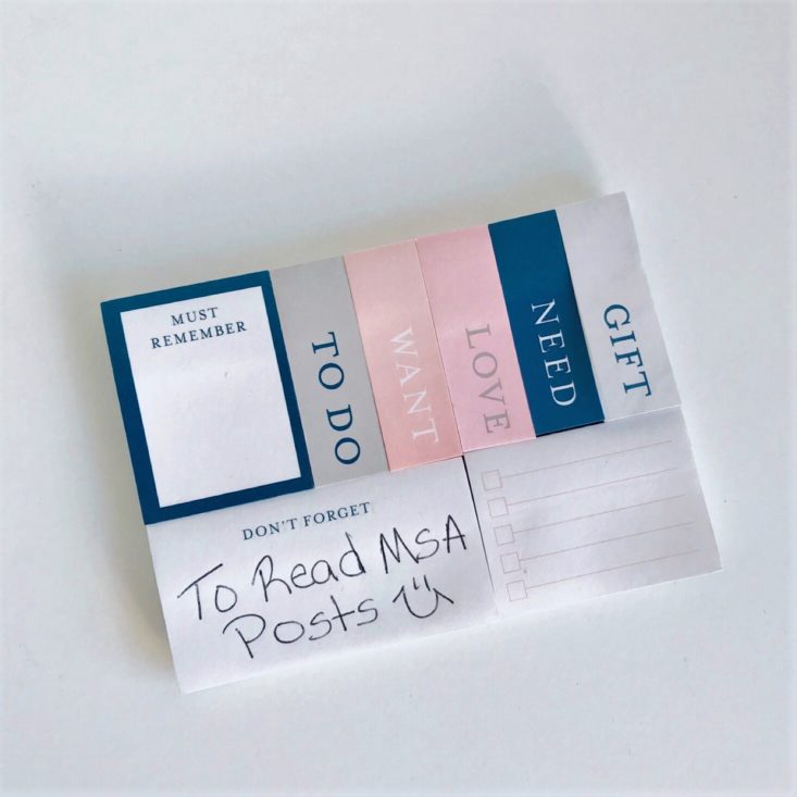 Trendy Memo Subscription Box December 2018 - Sticky Notes