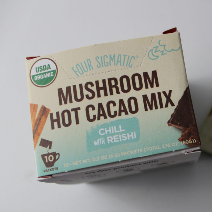 Vegan Cuts Snack December 2018 Box - Four Sigmatic Mushroom Hot Cacao Mix Box Top