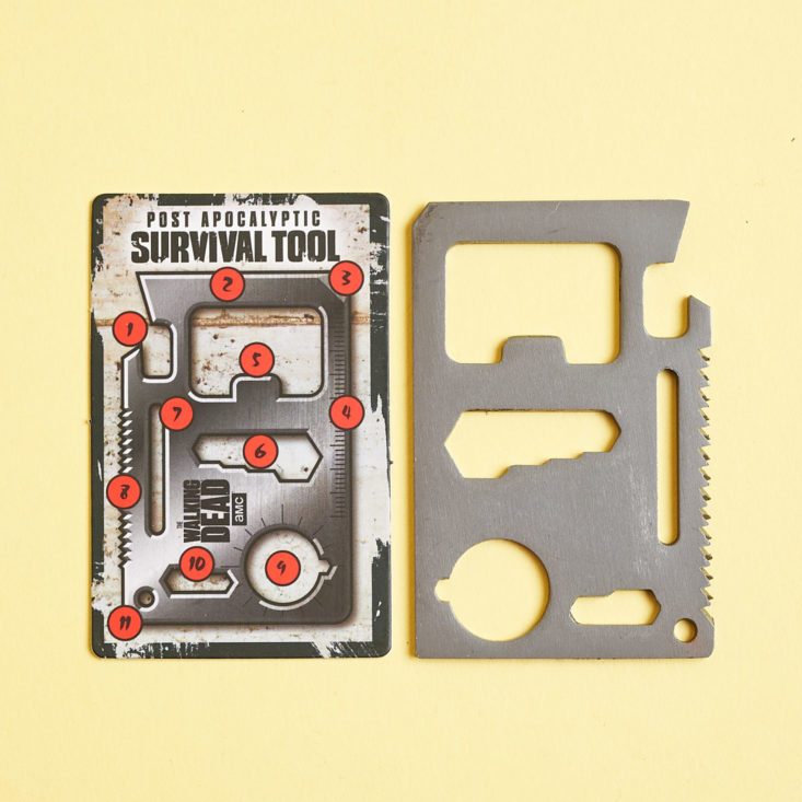 Walking Dead Supply Drop November 2018 - Post Apocalyptic Survivor Tool 3 With Description Card Top