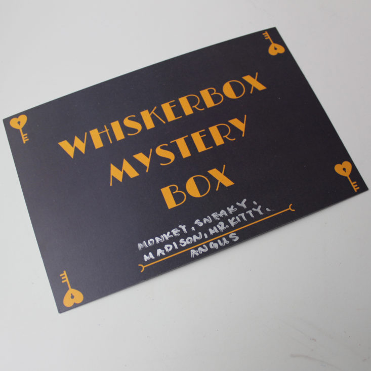 Whiskerbox November 2018 - Booklet Front