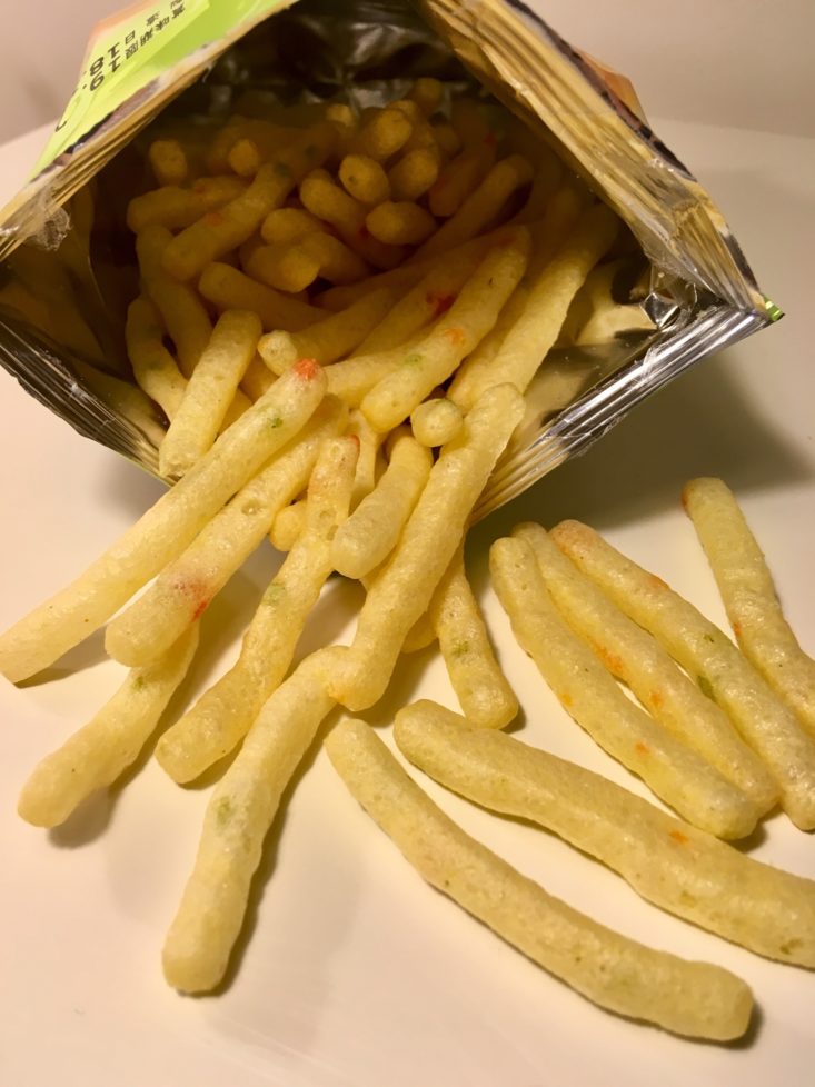 ZenPop Ramen Sweets Mix Pack November 2018 Green Goodness Review - Sapporo Potato Tsubu Tsubu Vegetable Pieces Open