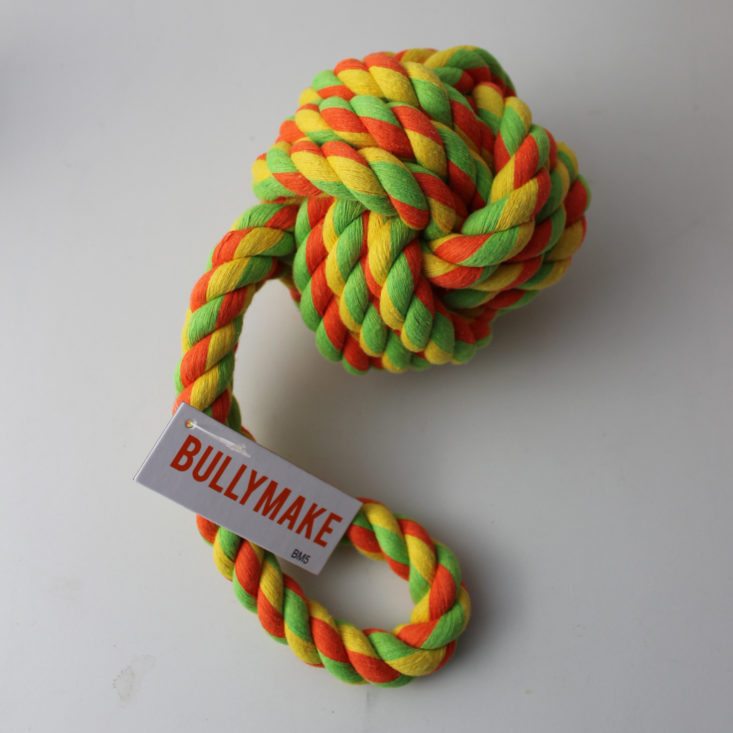 Bullymake Box January 2019 - Bullymake Rope Ball with Tug Handle Top View