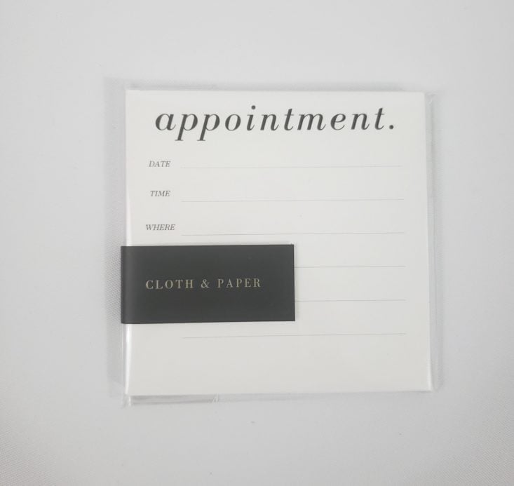 Cloth & Paper Stationery Box December 2018 - Appointment Cards Packed Top