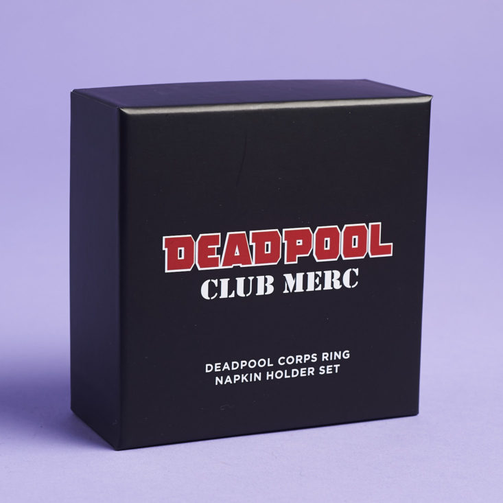 Deadpool Club Merc January 2019 - Deadpool Corps Napkin Ring Set Box Review