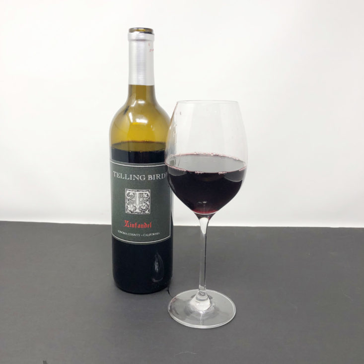 Firstleaf Wine Subscription Review January 2019 - Telling Bird Zinfandel (Sonoma County) In Glass Front
