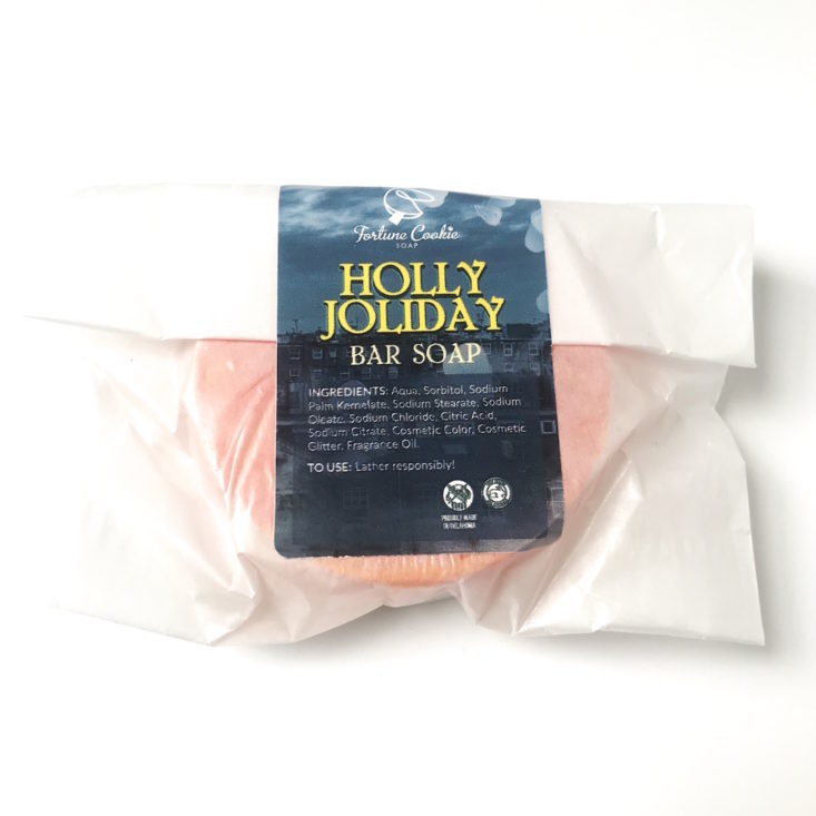 Fortune Cookie Soap Box December 2018 - Holly Joliday Bar Soap Top